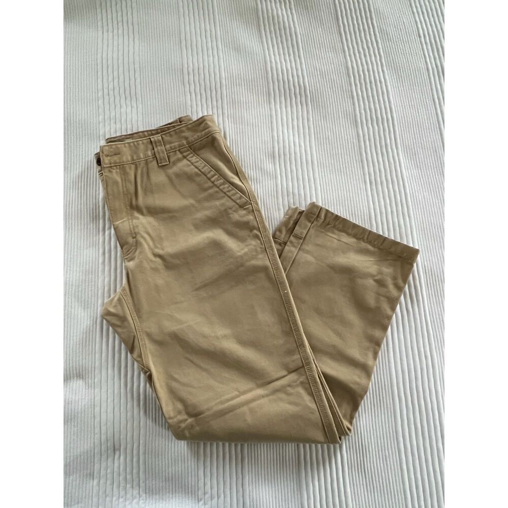 Men's LL Bean Katahdin Iron Works Pants - 34Wx32L - Light Khaki - Like New